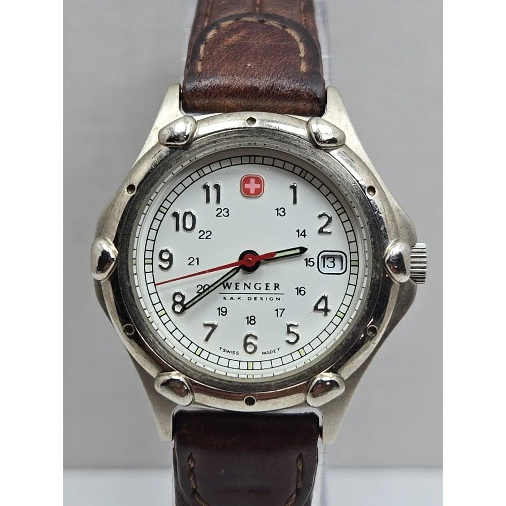 Vintage Wenger SAK Design Womens 30mm Swiss Quartz Field Watch 100M New Battery